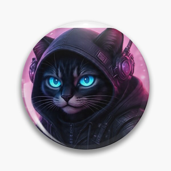 Item preview, Cyberpunk Hacker Cat Sakura – Pink Cherry Blossom designed and sold by Neo Tokio.