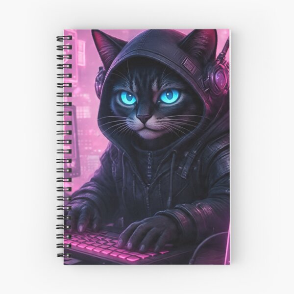 Item preview, Cyberpunk Hacker Cat Sakura – Pink Cherry Blossom designed and sold by Neo Tokio.
