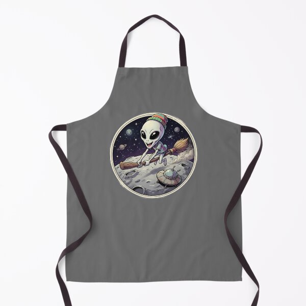 Item preview, Funny Alien Riding Witch Broomstick On The Moon designed and sold by Sunkhung.
