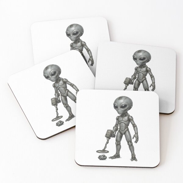 Item preview, Funny Alien Cyborg Metal Detector Meteorite Hunter designed and sold by octozap.