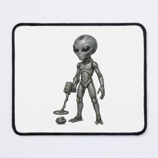 Item preview, Funny Alien Cyborg Metal Detector Meteorite Hunter designed and sold by octozap.