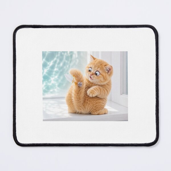 Item preview, Tiny Kitten Finally Notices the Feather designed and sold by LovelyCatGalaxy.