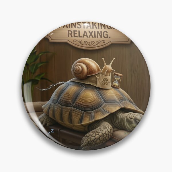 Item preview, Slow Motion Funny Tortoise and Snail Spa Day designed and sold by SoftAuraStudi0.