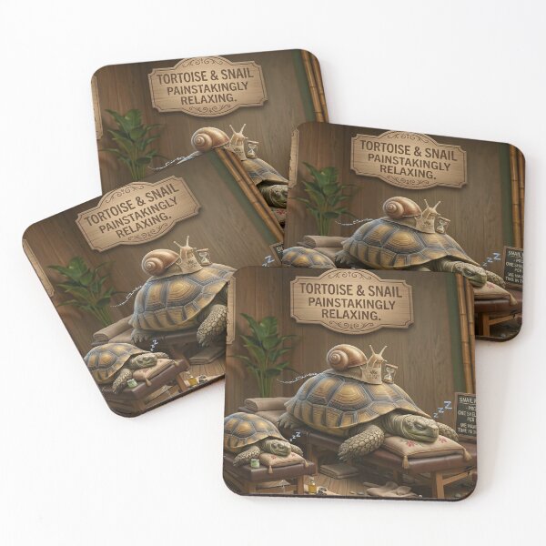 Item preview, Slow Motion Funny Tortoise and Snail Spa Day designed and sold by SoftAuraStudi0.