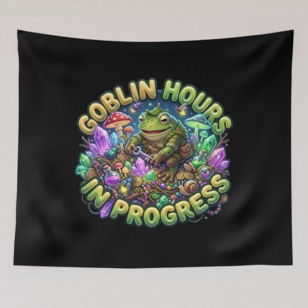 Item preview, Goblin Hours In Progress Goblincore Frog Night Art designed and sold by pradeepvisuals.