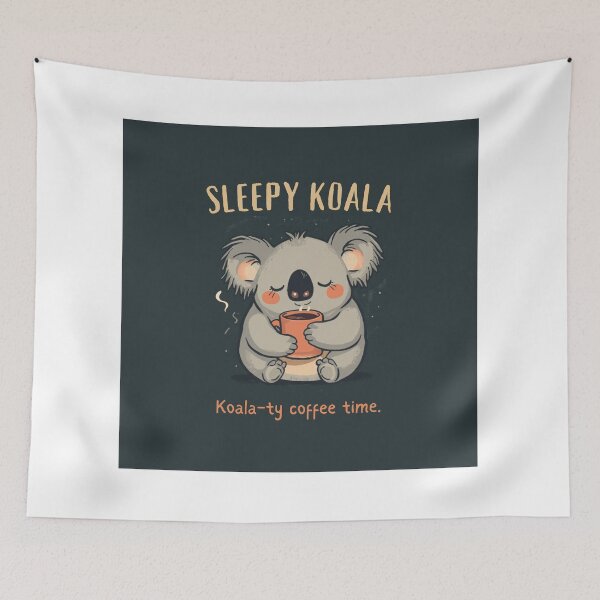 Item preview, Sleepy Koala Cozy Coffee Design designed and sold by Rufeydesign.