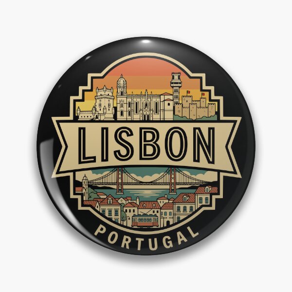 Item preview, Retro Lisbon Portugal Vintage Travel Badge designed and sold by Imaginationbeyond.