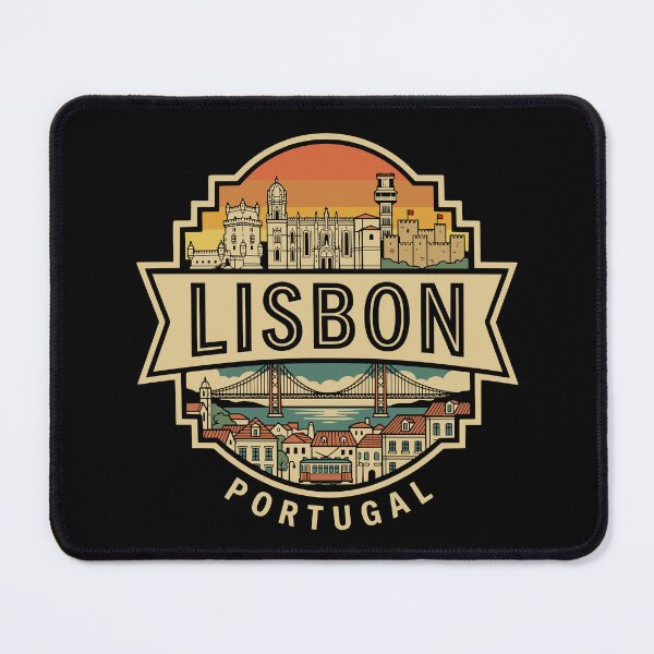 Item preview, Retro Lisbon Portugal Vintage Travel Badge designed and sold by Imaginationbeyond.