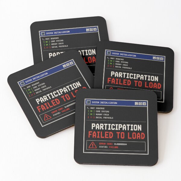 Item preview, Participation Failed to Load – Retro Boot Error Humor Design designed and sold by Mad Factory Designs.