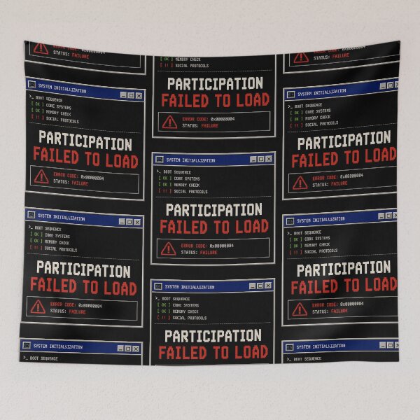 Item preview, Participation Failed to Load – Retro Boot Error Humor Design designed and sold by Mad Factory Designs.