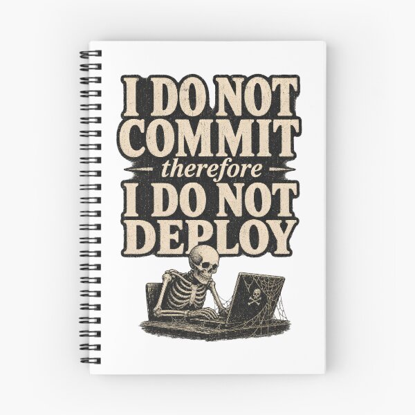 Item preview, I Do Not Commit Therefore I Do Not Deploy — Funny Developer Skeleton designed and sold by ZortexEG.