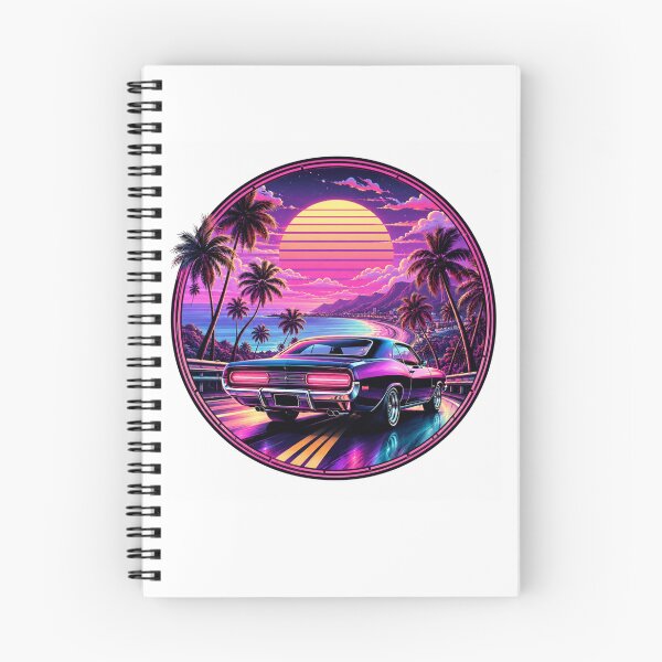 Item preview, Neon Sunset Muscle Car – Retro Synthwave Vaporwave Coastal Drive designed and sold by allin14fun.