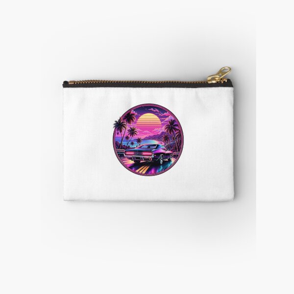 Item preview, Neon Sunset Muscle Car – Retro Synthwave Vaporwave Coastal Drive designed and sold by allin14fun.