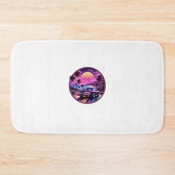 Item preview, Neon Sunset Muscle Car – Retro Synthwave Vaporwave Coastal Drive designed and sold by allin14fun.