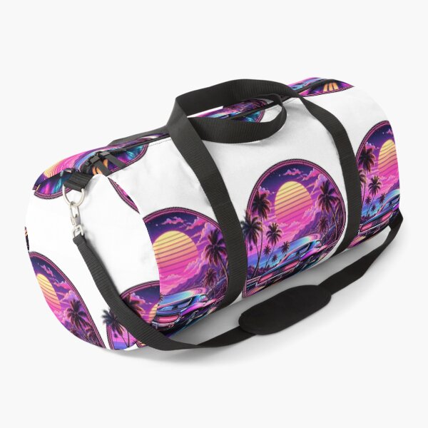Item preview, Neon Sunset Muscle Car – Retro Synthwave Vaporwave Coastal Drive designed and sold by allin14fun.