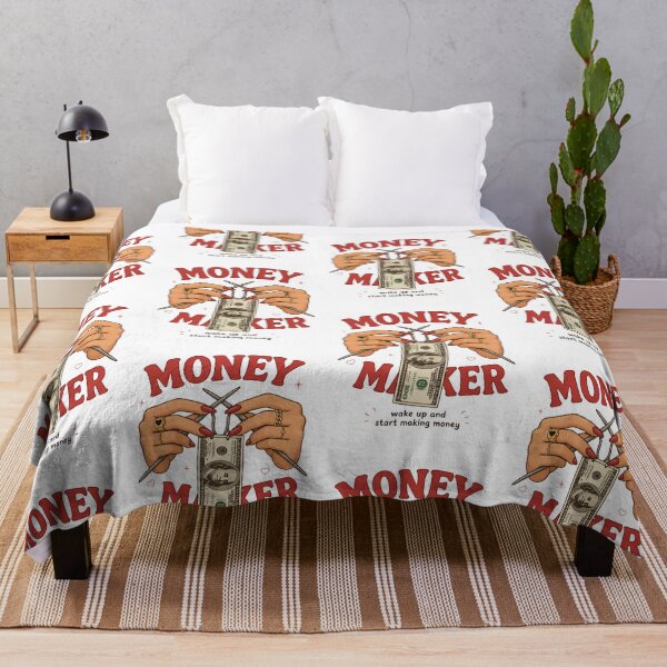 Item preview, Retro Money Maker Knitting Millionaire Hustle Motivation Typography designed and sold by CoquetteDigitalArt.