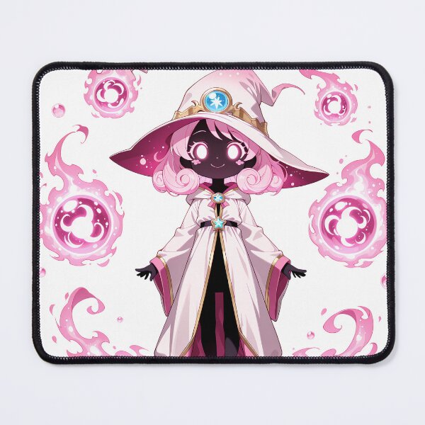 Item preview, Pastel Spirit Mage | Cute Pink Fantasy Witch Chibi with Magic Flames designed and sold by TattooDrive.