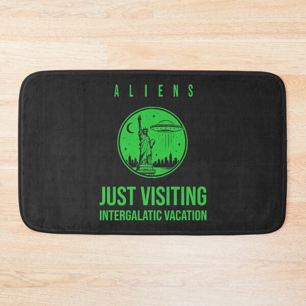 Item preview, Aliens Just Visiting Intergalactic Vacation UFO Statue Of Liberty Retro Sci-Fi Shirt - Green designed and sold by VoglR.