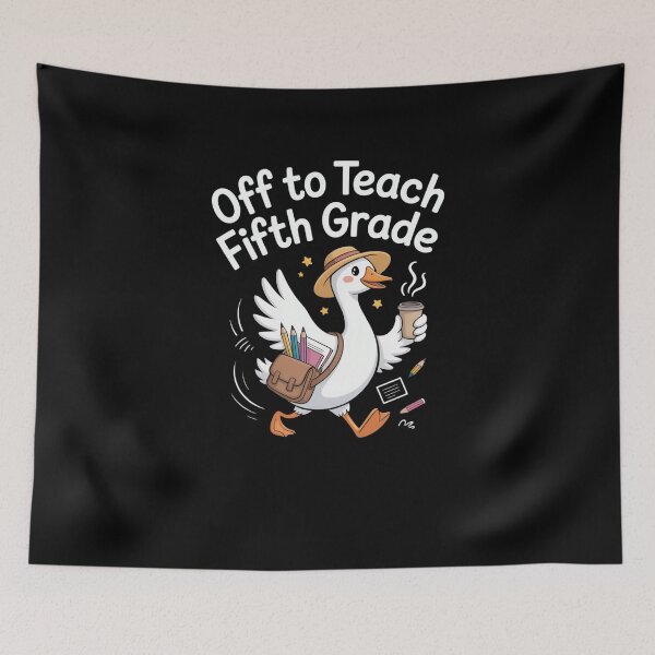 Item preview, Off to Teach Fifth Grade Teacher Goose designed and sold by SuperAndSocial.