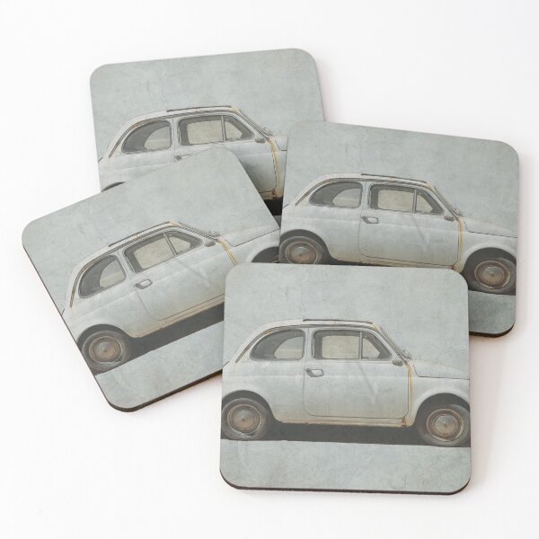 Item preview, white fiat 500 on grey background  designed and sold by younglen.
