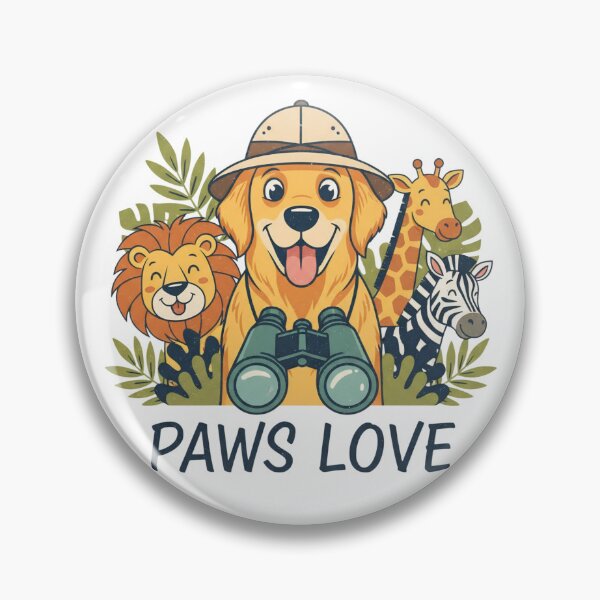 Item preview, Paws Love Safari Adventure - Cute Golden Retriever Dog designed and sold by Madhav Creations Studio.