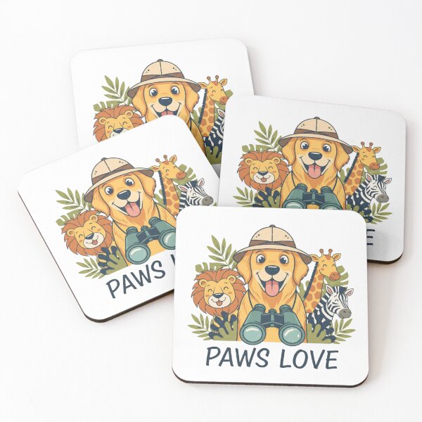 Item preview, Paws Love Safari Adventure - Cute Golden Retriever Dog designed and sold by Madhav Creations Studio.