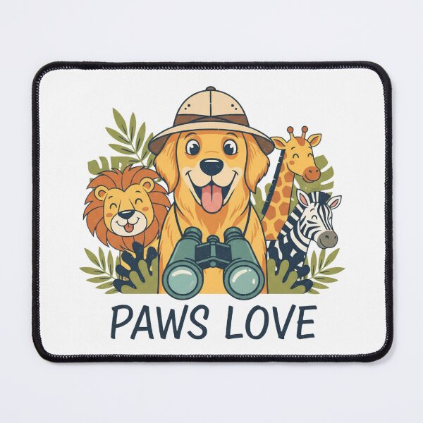 Item preview, Paws Love Safari Adventure - Cute Golden Retriever Dog designed and sold by Madhav Creations Studio.