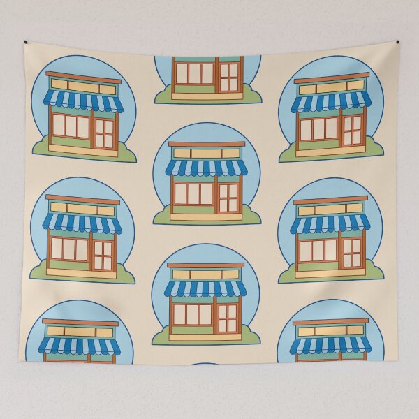 Item preview, nostalgic asian bakery storefront in morning sunlight designed and sold by Senglaopattern.