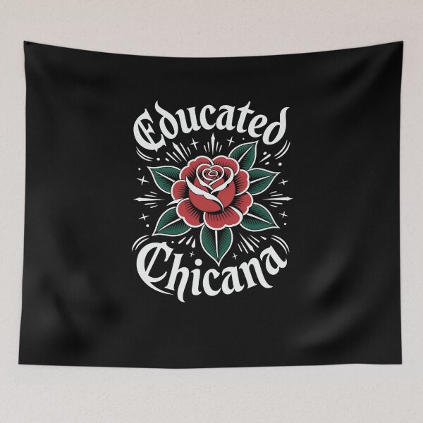 Item preview, Educated Chicana Rose Traditional Tattoo Style designed and sold by SuperAndSocial.