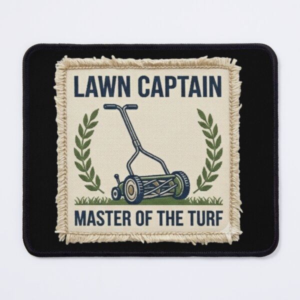 Item preview, Lawn Captain Master of the Turf Retro Patch designed and sold by KelliesGrafix.