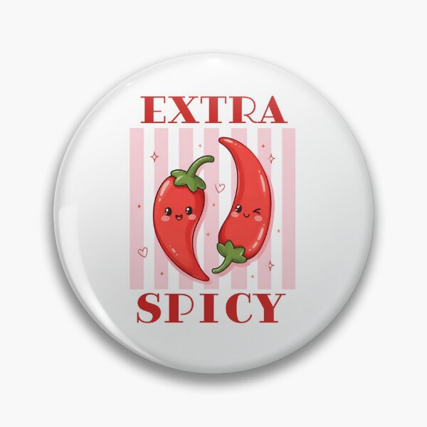 Item preview, Extra Spicy Retro Cute Kawaii Chili Peppers Funny Food Typography designed and sold by CoquetteDigitalArt.