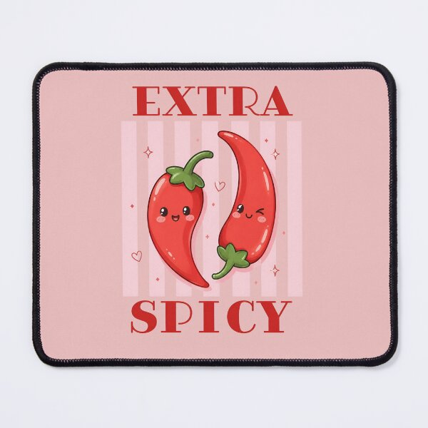 Item preview, Extra Spicy Retro Cute Kawaii Chili Peppers Funny Food Typography designed and sold by CoquetteDigitalArt.