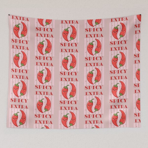 Item preview, Extra Spicy Retro Cute Kawaii Chili Peppers Funny Food Typography designed and sold by CoquetteDigitalArt.