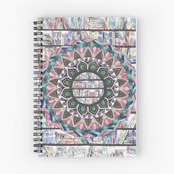 Item preview, Library Books - Hand Drawn Book Shelves Mandala designed and sold by AJPrettyObscene.