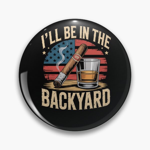 Item preview, Backyard Cigar Whiskey American Flag Smoker Drinker designed and sold by SuperAndSocial.