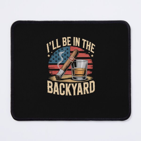 Item preview, Backyard Cigar Whiskey American Flag Smoker Drinker designed and sold by SuperAndSocial.