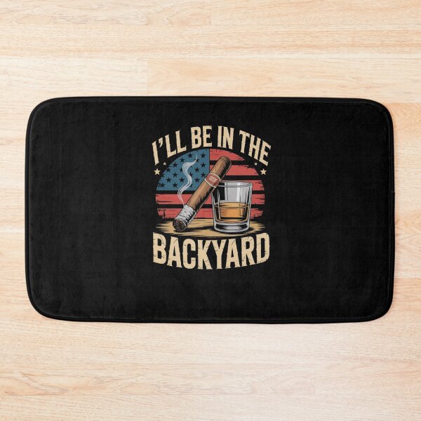 Item preview, Backyard Cigar Whiskey American Flag Smoker Drinker designed and sold by SuperAndSocial.
