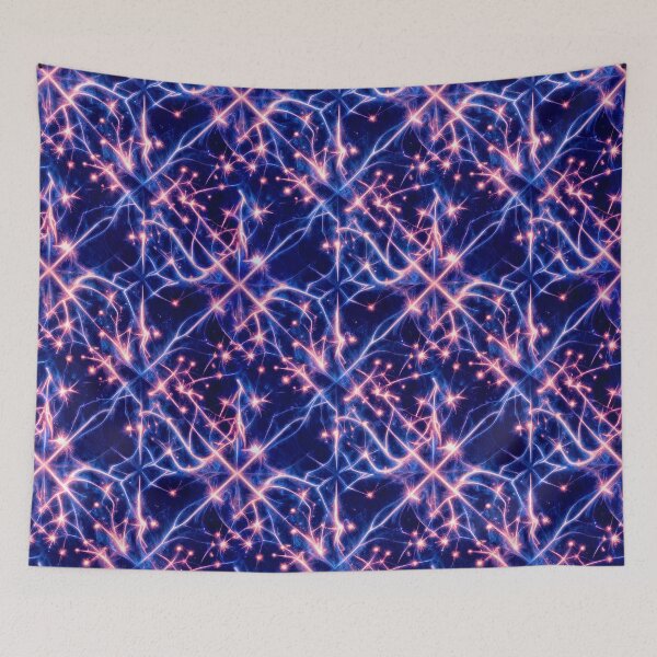 Item preview, Electric Neural Energy Seamless Pattern | Cosmic Lightning Abstract Texture designed and sold by AnimalAirtistry.