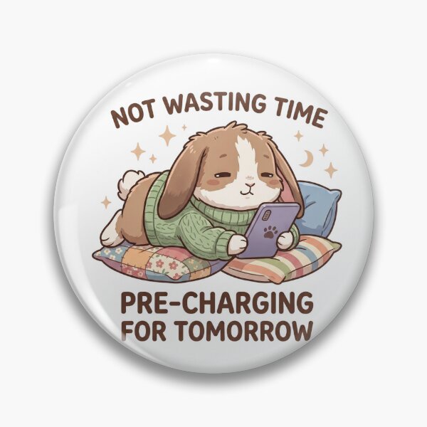 Item preview, Nicht Zeitverschwendung Vorladen Akku Hase Sticker designed and sold by CrystalMineArts.
