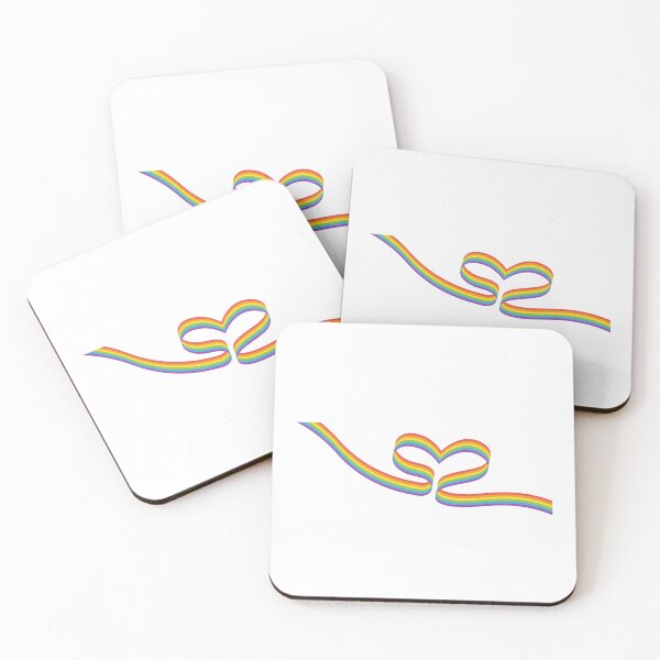 Item preview, Minimalist Rainbow Ribbon Heart Graphic Art designed and sold by SolutionsArt.