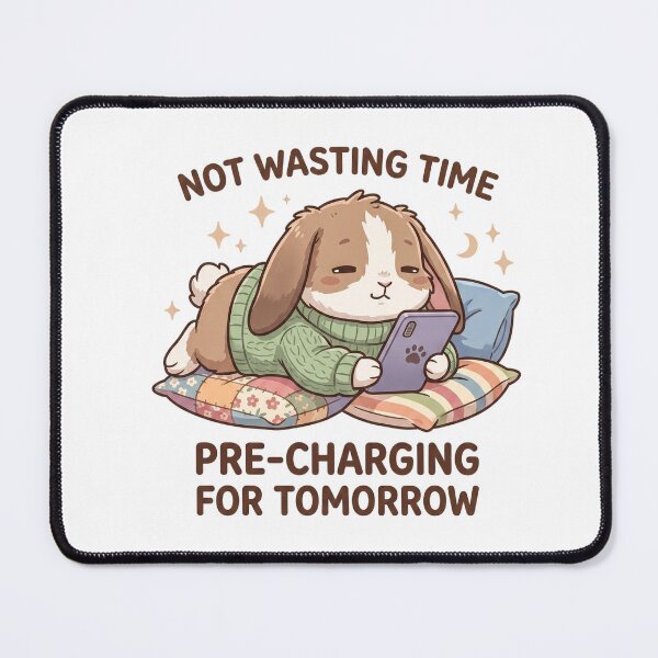 Item preview, Nicht Zeitverschwendung Vorladen Akku Hase Sticker designed and sold by CrystalMineArts.