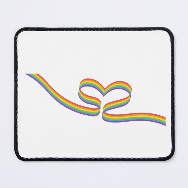 Item preview, Minimalist Rainbow Ribbon Heart Graphic Art designed and sold by SolutionsArt.