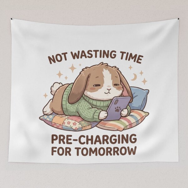 Item preview, Nicht Zeitverschwendung Vorladen Akku Hase Sticker designed and sold by CrystalMineArts.