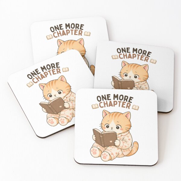 Item preview, One More Chapter Cat | Cute Kawaii Aesthetic | Book Lover Design designed and sold by The Mood Index.