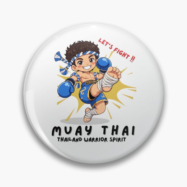 Item preview, Thailand Muay Thai Fighter Cartoon – Let’s Fight Cute Boxing Kick Graphic designed and sold by Beeform.