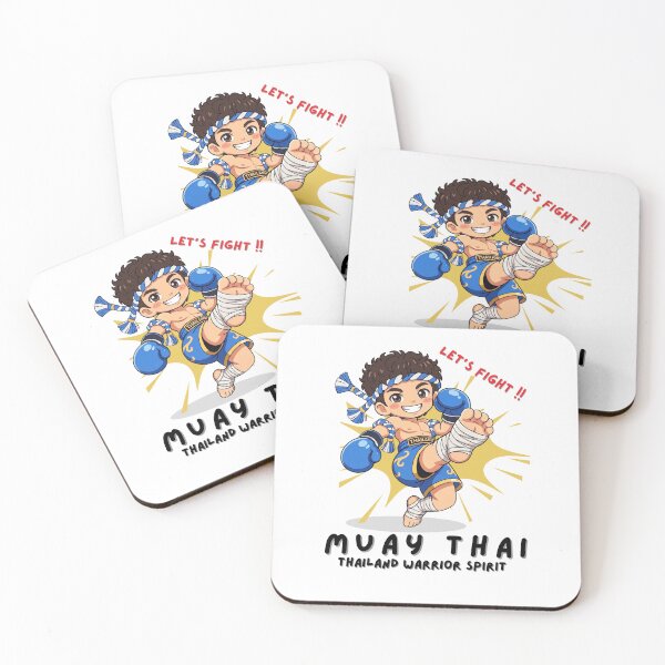 Item preview, Thailand Muay Thai Fighter Cartoon – Let’s Fight Cute Boxing Kick Graphic designed and sold by Beeform.