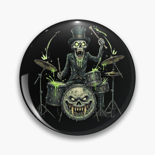 Item preview, Creepy Drummer — Skeleton Drummer Horror Cartoon designed and sold by David Mateo ArtWorks.
