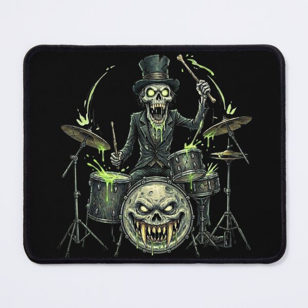 Item preview, Creepy Drummer — Skeleton Drummer Horror Cartoon designed and sold by David Mateo ArtWorks.