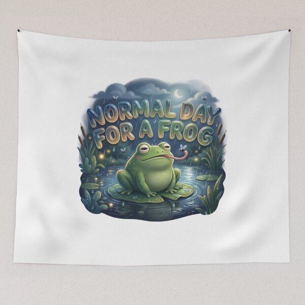 Item preview, Normal Day For A Frog Funny Cottagecore Frog Art designed and sold by pradeepvisuals.