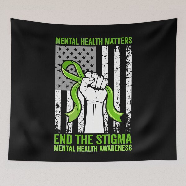 Item preview, Mental Health Matters End Stigma USA Flag Tee designed and sold by SofenArt.